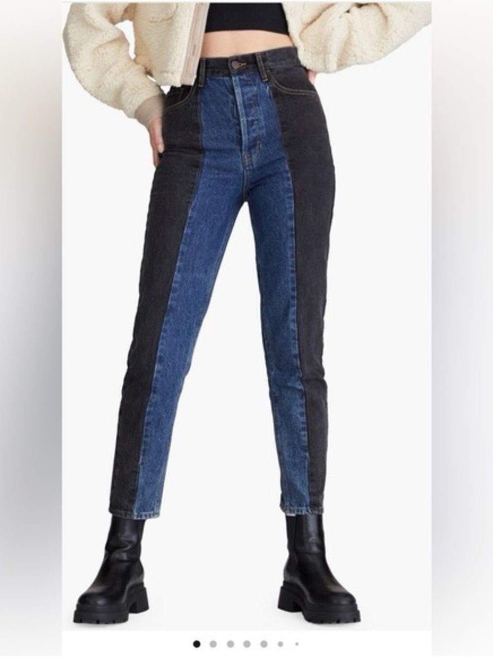 Pacsun Ulta High Rise Slim Two-Tone Black & Blue High-Waist Women's Jeans 27